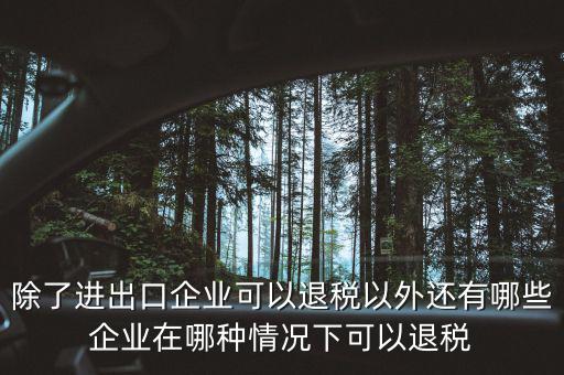 除了進出口企業(yè)可以退稅以外還有哪些企業(yè)在哪種情況下可以退稅