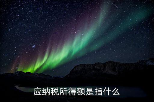 應(yīng)納稅所得額是指什么