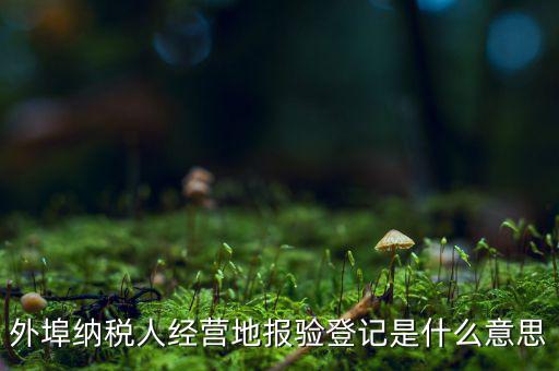 外埠納稅人經(jīng)營地報驗登記是什么意思