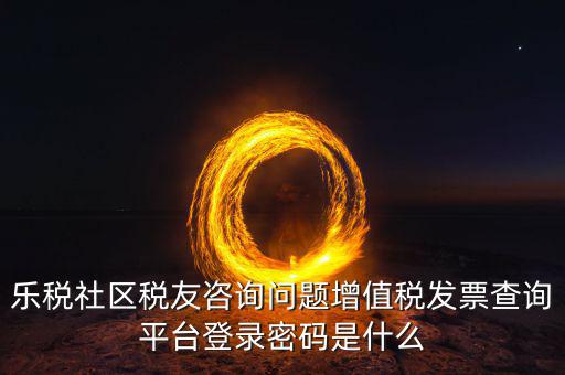 樂(lè)稅社區(qū)稅友咨詢(xún)問(wèn)題增值稅發(fā)票查詢(xún)平臺(tái)登錄密碼是什么