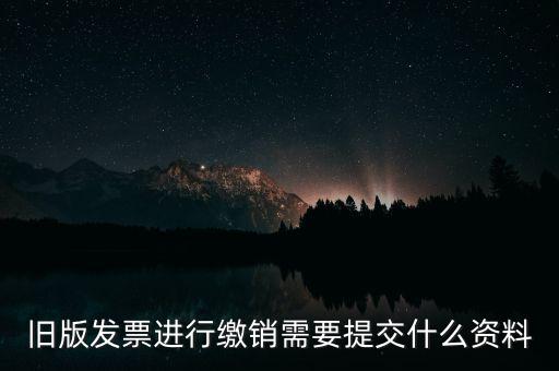 舊版發(fā)票進行繳銷需要提交什么資料