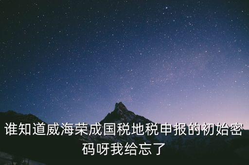 申報(bào)地稅的密碼是什么，徐州地稅網(wǎng)上申報(bào)的初始密碼是多少啊