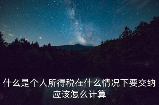 什么是個(gè)人所得稅在什么情況下要交納應(yīng)該怎么計(jì)算