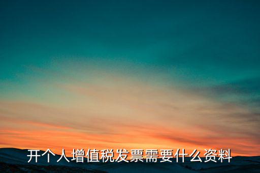 開個人增值稅發(fā)票需要什么資料