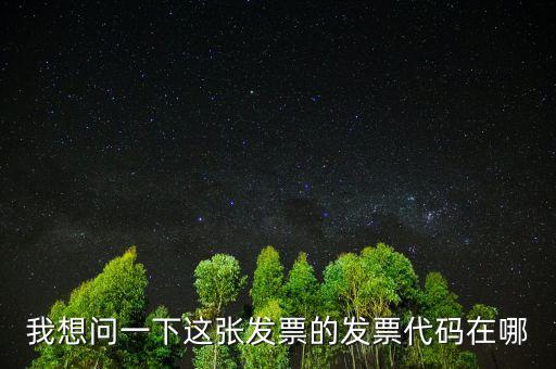 我想問一下這張發(fā)票的發(fā)票代碼在哪