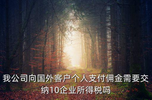 我公司向國外客戶個(gè)人支付傭金需要交納10企業(yè)所得稅嗎