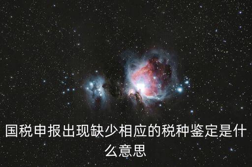 國稅申報(bào)出現(xiàn)缺少相應(yīng)的稅種鑒定是什么意思