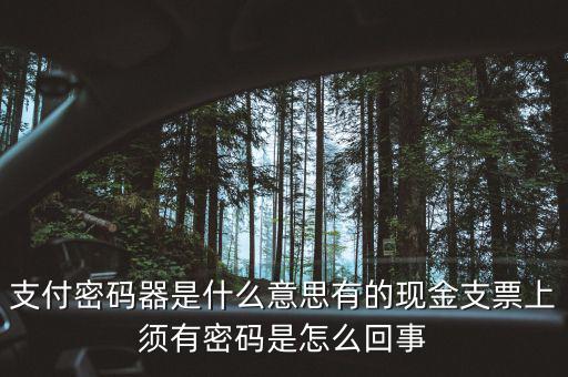 發(fā)票密碼器是什么，支票密碼器是什么啊