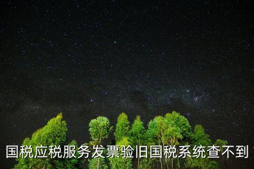 國稅應稅服務發(fā)票驗舊國稅系統(tǒng)查不到