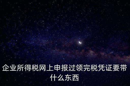 企業(yè)所得稅網(wǎng)上申報過領完稅憑證要帶什么東西