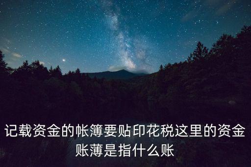 什么是資金賬簿，什么樣的賬簿屬于資金類賬簿