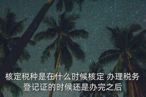 核定稅種是在什么時(shí)候核定 辦理稅務(wù)登記證的時(shí)候還是辦完之后