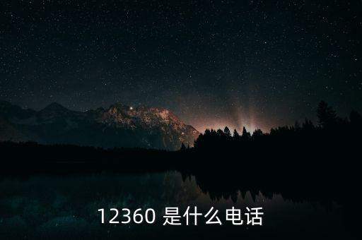 12360 是什么電話