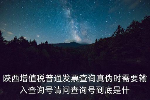 陜西增值稅普通發(fā)票查詢真?zhèn)螘r(shí)需要輸入查詢號請問查詢號到底是什