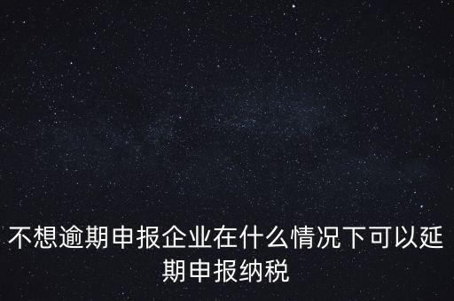 不想逾期申報企業(yè)在什么情況下可以延期申報納稅