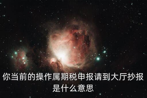 你當前的操作屬期稅申報請到大廳抄報是什么意思