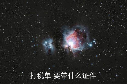 打印稅單需要什么證件，到稅務打印稅單需要什么資料