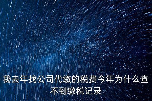 我去年找公司代繳的稅費(fèi)今年為什么查不到繳稅記錄