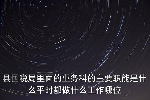 縣國稅局里面的業(yè)務(wù)科的主要職能是什么平時都做什么工作哪位