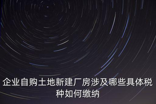 企業(yè)自購(gòu)?fù)恋匦陆◤S房涉及哪些具體稅種如何繳納