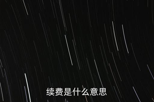 續(xù)費(fèi)是什么意思