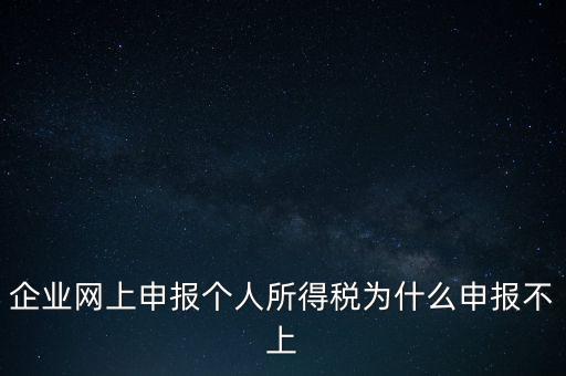 企業(yè)網(wǎng)上申報(bào)個(gè)人所得稅為什么申報(bào)不上