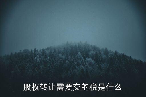 股權轉讓需要交的稅是什么