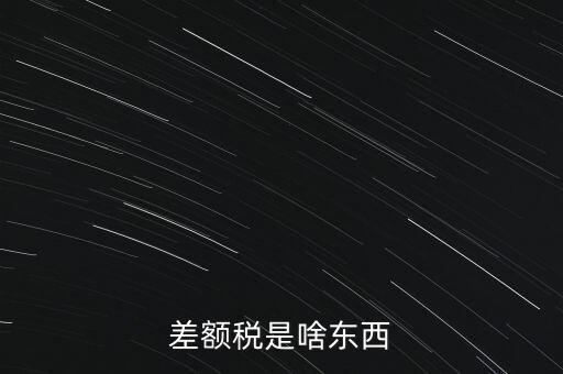 差額稅是啥東西