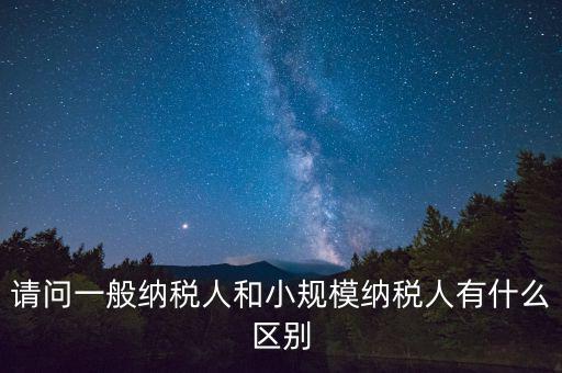 請問一般納稅人和小規(guī)模納稅人有什么區(qū)別