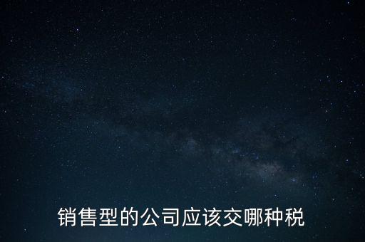 銷(xiāo)售型的公司應(yīng)該交哪種稅