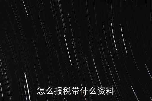 怎么報(bào)稅帶什么資料