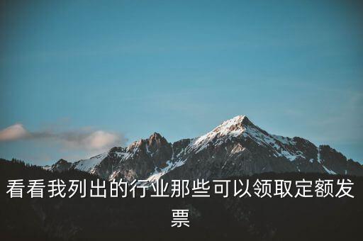 現(xiàn)在能領到什么發(fā)票，看看我列出的行業(yè)那些可以領取定額發(fā)票