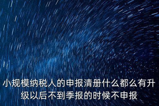 小規(guī)模納稅人的申報清冊什么都么有升級以后不到季報的時候不申報