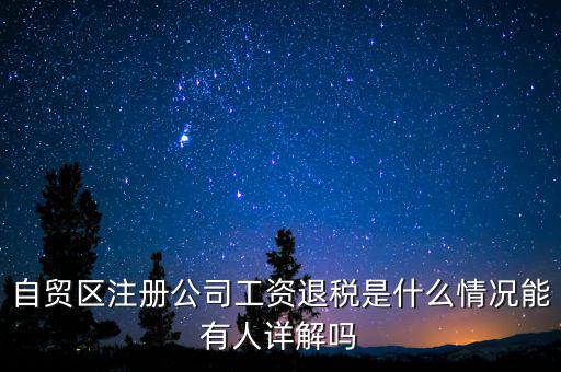 自貿(mào)區(qū)注冊(cè)公司工資退稅是什么情況能有人詳解嗎