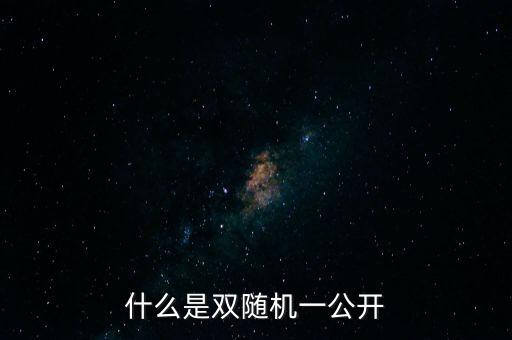 湖北省國稅局雙隨機是什么，行政許可和行政處罰雙公示雙隨機什么意思