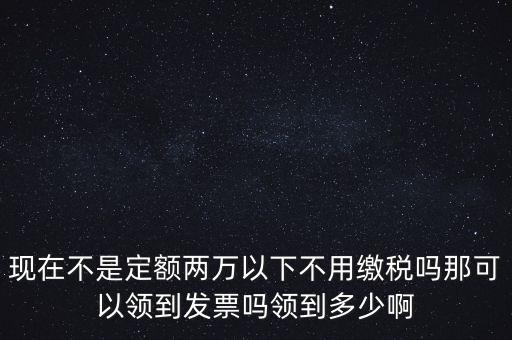 現(xiàn)在不是定額兩萬以下不用繳稅嗎那可以領(lǐng)到發(fā)票嗎領(lǐng)到多少啊