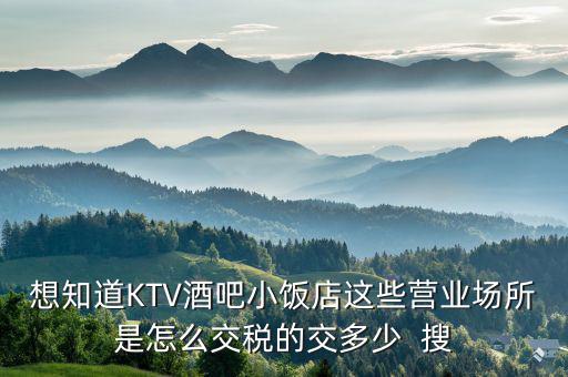 想知道KTV酒吧小飯店這些營業(yè)場(chǎng)所是怎么交稅的交多少  搜