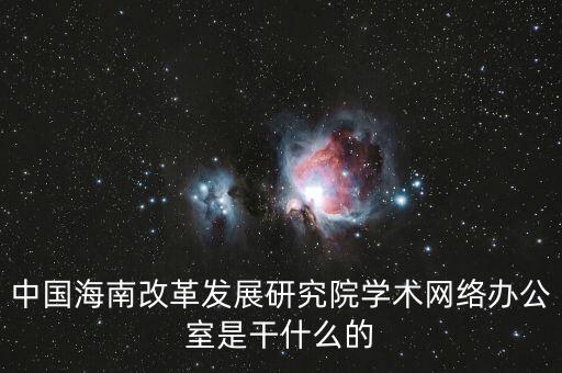 中國海南改革發(fā)展研究院學術網(wǎng)絡辦公室是干什么的