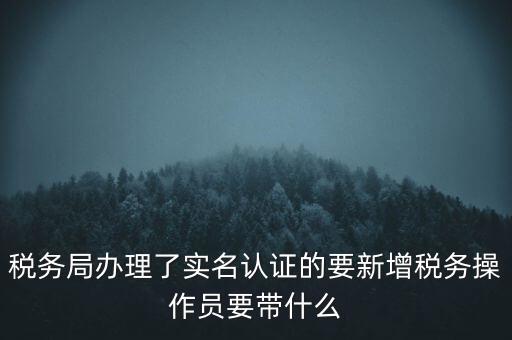 稅務局辦理了實名認證的要新增稅務操作員要帶什么