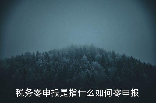 稅務(wù)零申報是指什么如何零申報