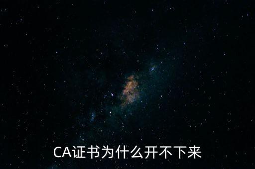 ca證書是什么無法加載，CA證書為什么開不下來