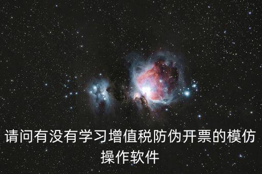 請(qǐng)問有沒有學(xué)習(xí)增值稅防偽開票的模仿操作軟件