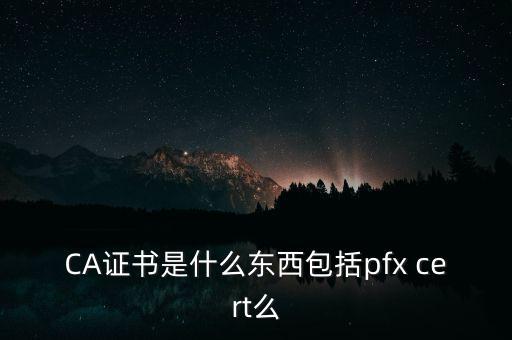 CA證書是什么東西包括pfx cert么