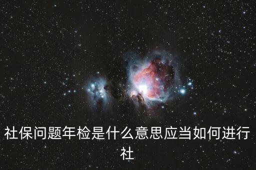 社保問題年檢是什么意思應(yīng)當(dāng)如何進行社