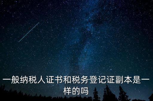 一般納稅人證書和稅務登記證副本是一樣的嗎