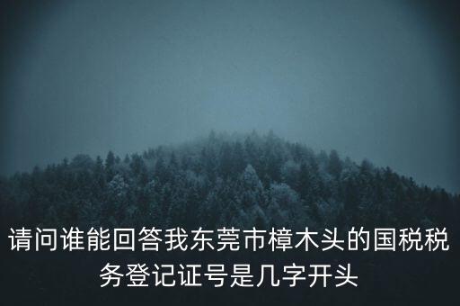 請問誰能回答我東莞市樟木頭的國稅稅務登記證號是幾字開頭