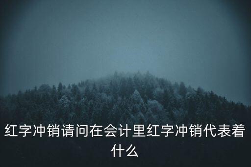 紅字沖銷請問在會計里紅字沖銷代表著什么