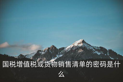 國(guó)稅增值稅或貨物銷(xiāo)售清單的密碼是什么