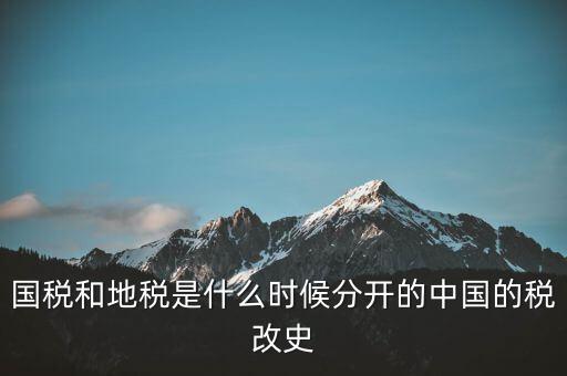 國稅和地稅是什么時候分開的中國的稅改史