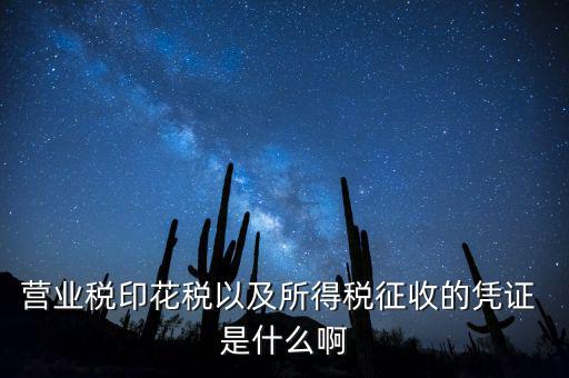 營業(yè)稅印花稅以及所得稅征收的憑證 是什么啊